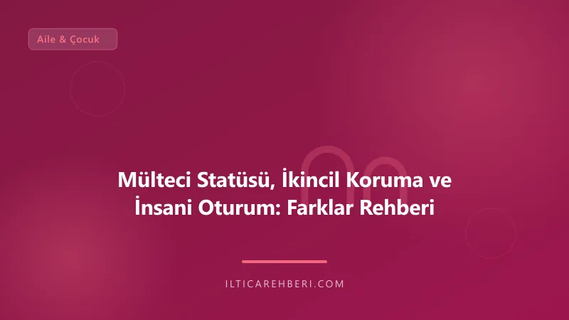 Mülteci Statüsü, İkincil Koruma ve İnsani Oturum: Farklar Rehberi — aile cocuk — Genel | İltica Rehberi