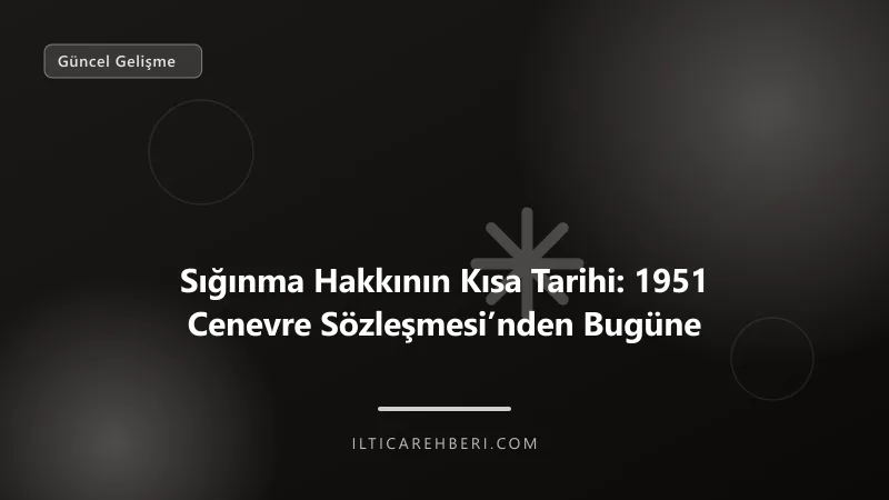 Sığınma Hakkının Kısa Tarihi: 1951 Cenevre Sözleşmesi’nden Bugüne — Genel | İltica Rehberi