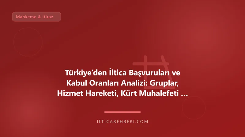 Türkiye’den İltica Başvuruları ve Kabul Oranları Analizi: Gruplar, Hizmet Hareketi, Kürt Muhalefeti ve Mahkeme İçtihatları — mahkeme dava — Türkiye | İltica Rehberi